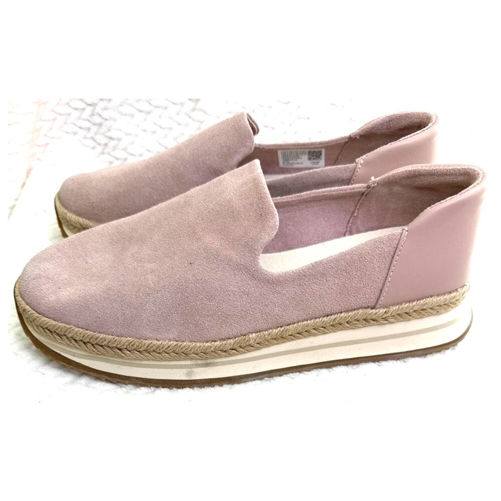TOMS Pink Suede Platform Slip On Sneakers Women’s 8.5 Casual Comfort - Picture 3 of 6